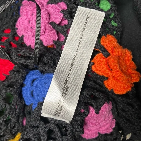 Colorful Crochet Floral Tank Top Granny Square Boho Festival Y2K Medium NWT - Picture 5 of 5